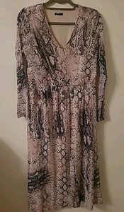 Roman Dress Size 16 Party Womens Summer Occasion Formal Animal Print Elegant - Picture 1 of 9
