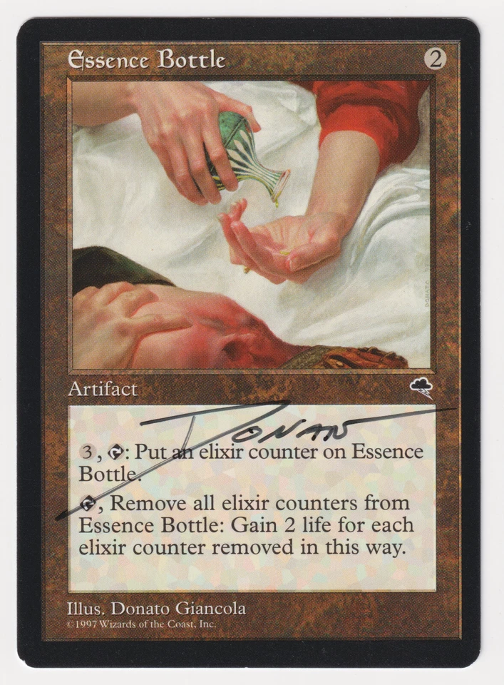 Signed Essence Bottle MP Tempest Artist Donato Giancola 1997 MTG Magic Vintage! - Image 1 of 2