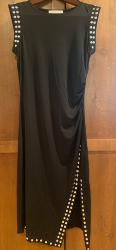 abito michael kors xs donna nero con borchie argento senza maniche