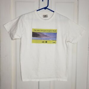 Vintage 90s Nike T-Shirt Oregon Legacy Walk Youth Large White Made in USA