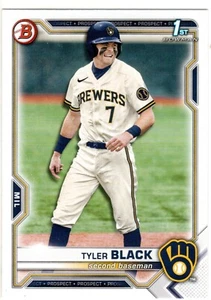 Tyler Black Milwaukee Brewers 2021 Bowman Draft primer Bowman - Imagen 1 de 2