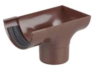 0T007 OSMA STOPEND GUTTER OUTLET STRAIGHT BROWN - Picture 1 of 1