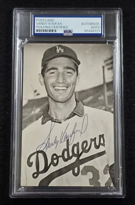 SANDY KOUFAX Signed Real Photo Postcard-HOF-LOS ANGELES DODGERS-PSA - Image 1 of 4