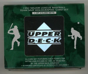 Upper Deck 1992 MLB Team MVP Holograma 54 - Juego de cartas con certificado de autenticidad - Imagen 1 de 4