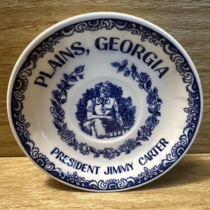 VTG Jimmy Carter President Plate 4.5” Miniature Cobalt Blue White Democratic - Picture 1 of 6