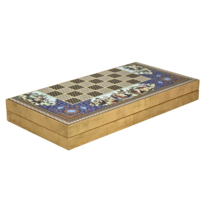 CHESSGAMMON Wooden Khatam Design Backgammon Set 20 Inch