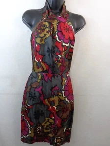 Trina Turk Dress Women's 4 Multicolor Floral 100% Silk Halter - Picture 1 of 14