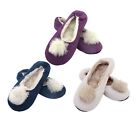 Adult Warm Soft Footies Rabbit Pom Pom Slippers Non-Slip Lined Socks Assort F