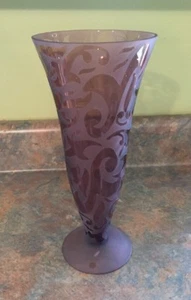 Purple Etched Vase Standing Approximately 11” Tall - Picture 1 of 6