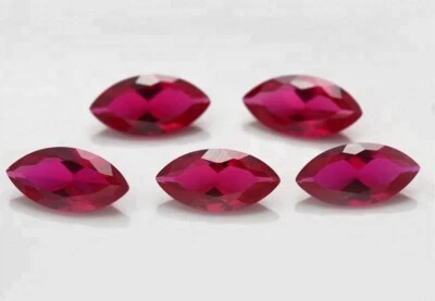 Ruby AAA Rated Lab Created Faceted Marquise Ruby Jewelry gemstone 3x6 to 16x22mm - Image 1 of 4