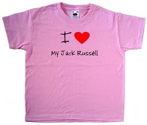I Love Heart My Jack Russell Pink Kids T-Shirt - Picture 1 of 1