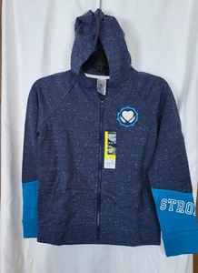 Avia Athletic Works NWT Girls Retro Inspired Blue Fleece Lined Hoodie Sz L 10/12 - Picture 1 of 6