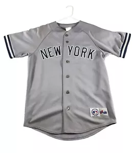 Maglia Derek Jeter Vintage Majestic New York Yankees #2 Grigio Uomo Taglia M Thrashed - Foto 1 di 20