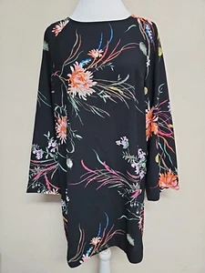 NWT H&M Women's Dress Long Sleeve Round Neck Multicolor Floral Print.Size S - Picture 1 of 14