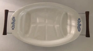 Corning Ware Blue Cornflower P-19 Platter and Cradle Caddy Rack - Picture 1 of 10