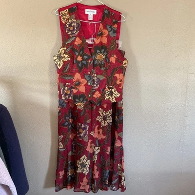 Chaleco Breckenridge Con Falda Talla 10 Chaleco Con Talla 14 Falda 70% Rayón 30% Lino Foto 1 de 4