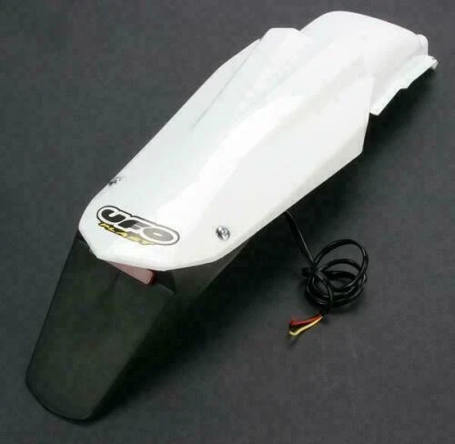 Guardabarros trasero UFO Plastics Enduro con luz - blanco moto suciedad HU03314-041 Foto 1 de 3