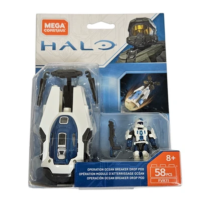HALO OPERATION OCEAN BREAKER DROP POD MICRO FIGURE SET MEGA CONSTRUX 58pc 2018 - Image 1 of 4