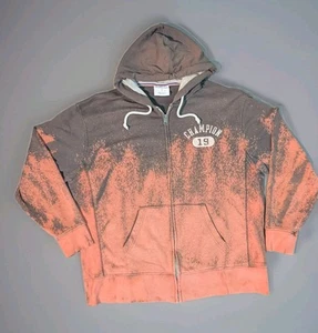 Champion Hoodie Mens X-Large Black Washout Zip Bleached Handmade - Picture 1 of 8
