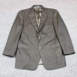 Hart Schaffer Marx Suit Jacket Sport Coat Blazer 40R Gray Houndstooth USA Made - Picture 1 of 17