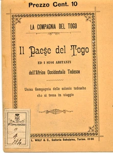IL PAESE DEL TOGO E I SUOI ABITANTI NELL' AFRICA OCCID. TEDESCA-VOLUME INIZI 900 - Picture 1 of 1