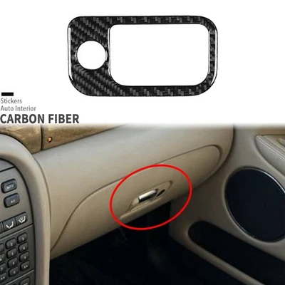 Cubierta de mango de guantera copiloto de fibra de carbono real para Jaguar X-Type X400 2001-09 Foto 1 de 4