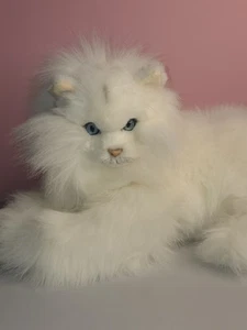Vintage Fancy Feast Cat Plush Fluffy White Blue Eyes RUSS Stuffed Animal 17" - Picture 1 of 11