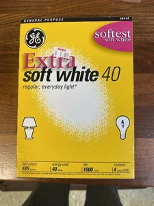 GE Light Bulbs Extra Soft White 75 Watt Light Bulbs -  1 Pack of 4 Bulbs - Picture 1 of 4
