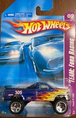 Hot Wheels 2008 Ford F-150 Truck Team: Ford Racing 142/196 Blue with Flames - Image 1 of 2