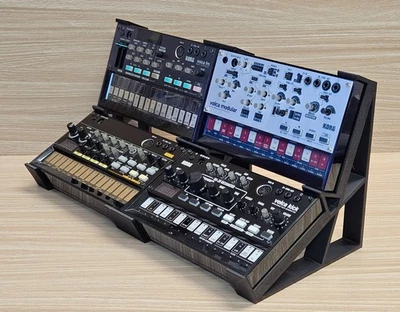 THE ANALOG SOURCE 2 Tier Desktop Stand Holds 4 Korg Volca Bass FM Keys Nubass Loop Synthesizer