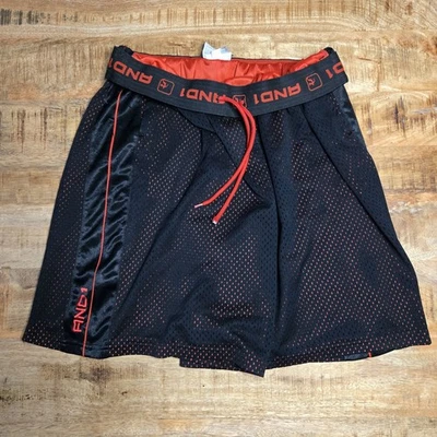 AND1 Black Red Mesh Basketball Shorts Size L - Image 1 of 2