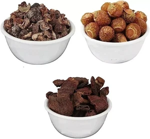 Pure Natural Whole Dried Amla, Reetha, Shikakai 100g each Raw Form - Picture 1 of 4