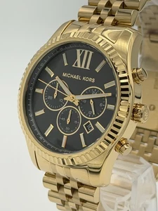 Reloj unisex MICHAEL KORS MK8286 Lexington cronógrafo esfera negra tono dorado - Imagen 1 de 10