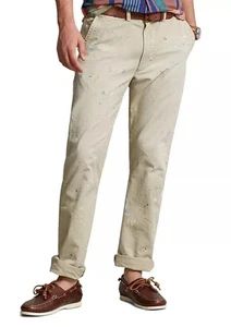 Polo Ralph Lauren The Salinger Heritage Chino Pants 38x32 Paint Splatter $298 - Picture 1 of 16