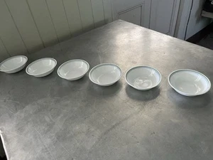 6 Small Corelle Round Dishes Bowls Country Cottage Matching Set White Glass - Picture 1 of 12