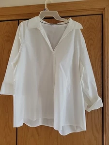 Lee Riders müheloses Shirt Damen Knopfleiste Bluse Oberteil weiß Langarm 2X - Bild 1 von 3