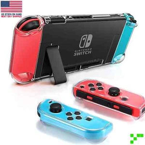 Dockable Crystal Clear Case Nintendo Switch Protective Cover Joy Con Controller - Picture 1 of 6