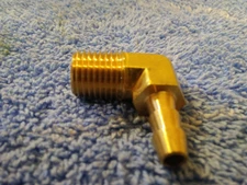 90 degree Brass Hose Barb 1/4" Barb x 1/4" MPT