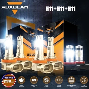 For Nissan Maxima 2016-2018 AUXBEAM 6000K LED Headlight Canbus + Fog Light Bulbs - Picture 1 of 12