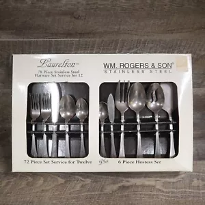 *NEW* WM Rogers & Son Laurelton Stainless Steel 78 Piece Flatware Set For 12 NEW - Picture 1 of 6