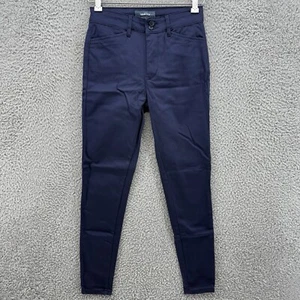 Pantaloni ModCloth donna 2 jeans blu navy gamba dritta vita media skinny piatto davanti - Foto 1 di 8