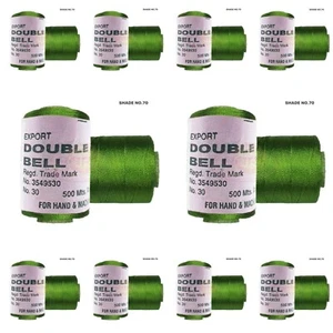 10X Double Bell Viscose Rayon Thread for Embroidery Color Green Shade No.70 - Picture 1 of 3