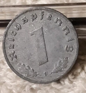 1940 WW2 1 Reichspfennig ~ German ~ Germany, Heavily Circulated Coin Has Flaws - Picture 1 of 16