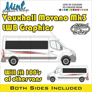 LWB VAUXHALL MOVANO L3 autocaravana cámper calcomanías pegatinas furgoneta gráficos SIN P&P 008 - Imagen 1 de 4