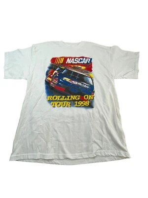 Camiseta blanca NASCAR Winston Cup Rolling On Tour Racing 1998 talla XL Foto 1 de 4