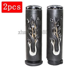 Black Flame 1"Handlebar Hand Grips For Harley Davidson Road King FLHR Motorcycle
