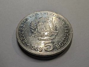 Moneda de 5 bolívares Venezuela 1989 - Imagen 1 de 5
