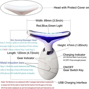 7-Color Light Modes for Skin Care Face Neck Massager Tightening, Smoothness - Picture 1 of 9