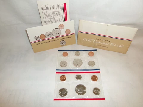 1986 US coin proof set, D and P mints, OGP, compl. w/ card(s) Cover