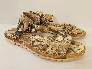 AGL Attilio Giusti Leombruni Snakeskin Print Studded Sandals 9/39 Italy $420 - Picture 1 of 8